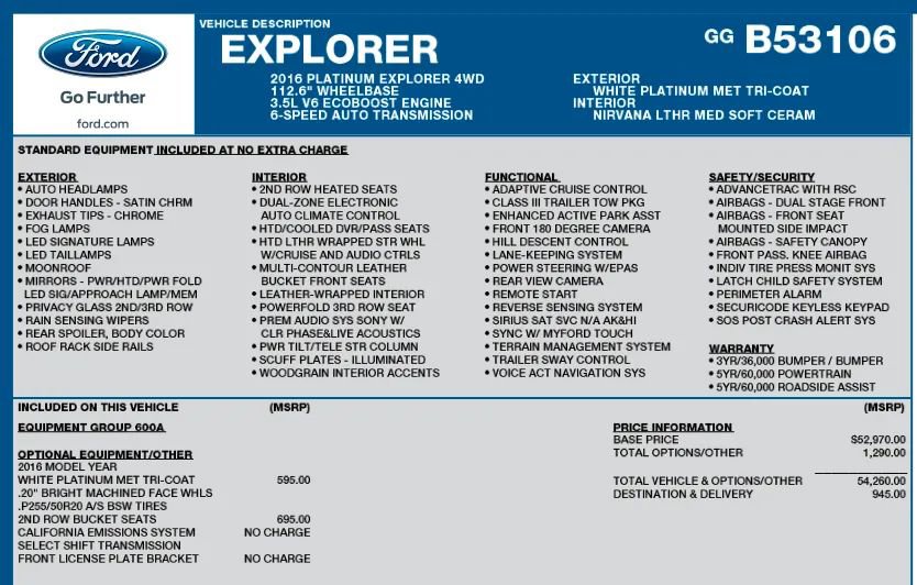 Used 2016 Ford Explorer Platinum image 2