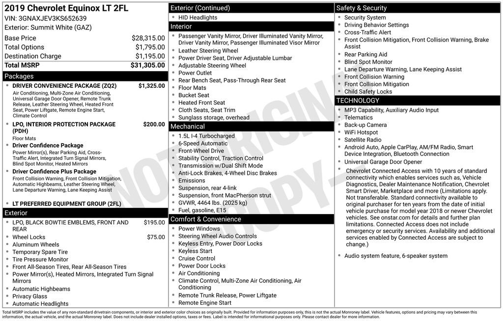 Used 2019 Chevrolet Equinox LT w/ Driver Convenience Package FWD image 11