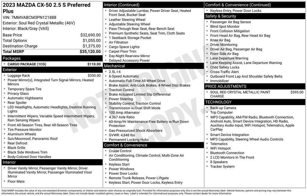 Used 2023 MAZDA CX-50 2.5 S w/ Cargo Package image 33