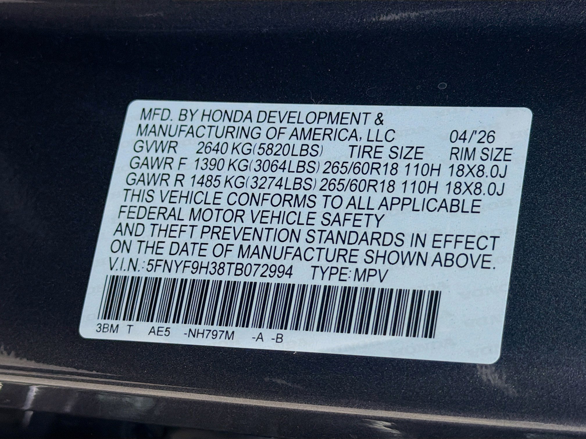New 2026 Honda Passport RTL image 28