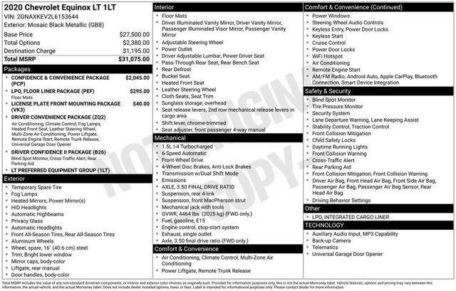 Used 2020 Chevrolet Equinox LT FWD image 3