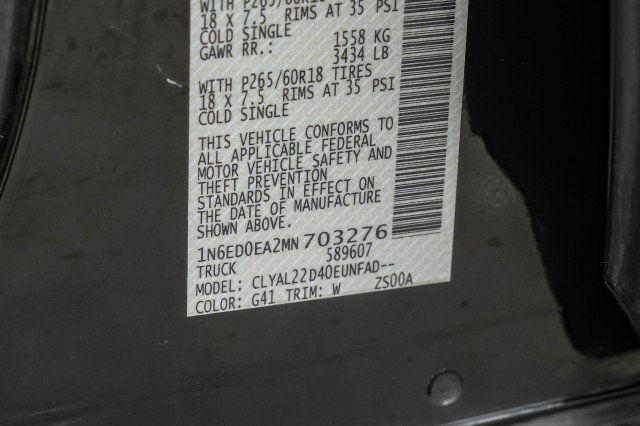 Used 2021 Nissan Frontier SV w/ Midnight Edition Floor Mats image 60