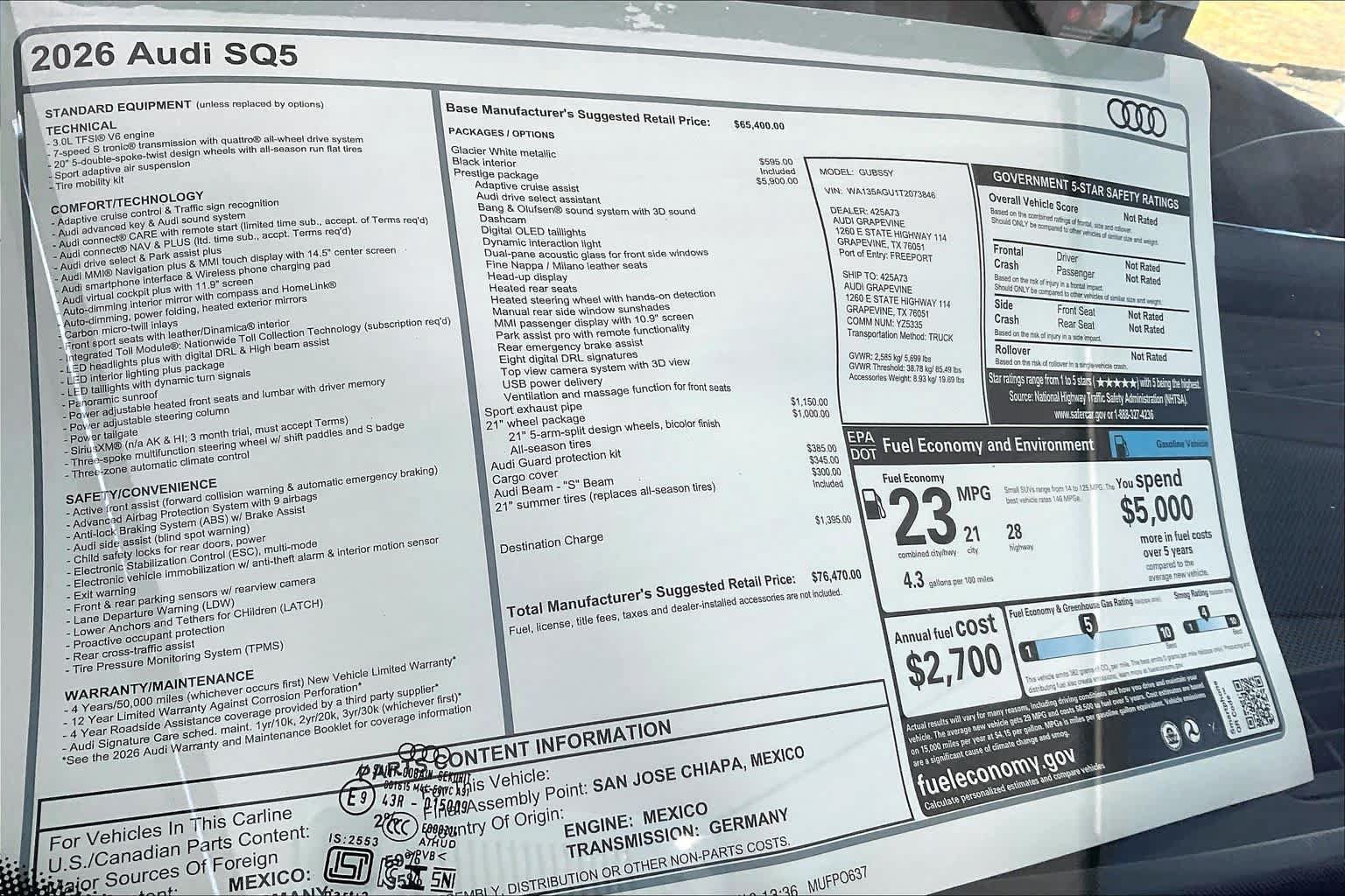 New 2026 Audi SQ5 Prestige AWD/4WD image 18