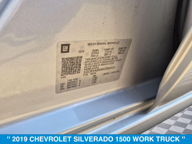 Used 2019 Chevrolet Silverado 1500 W/T w/ WT Convenience Package AWD/4WD image 33