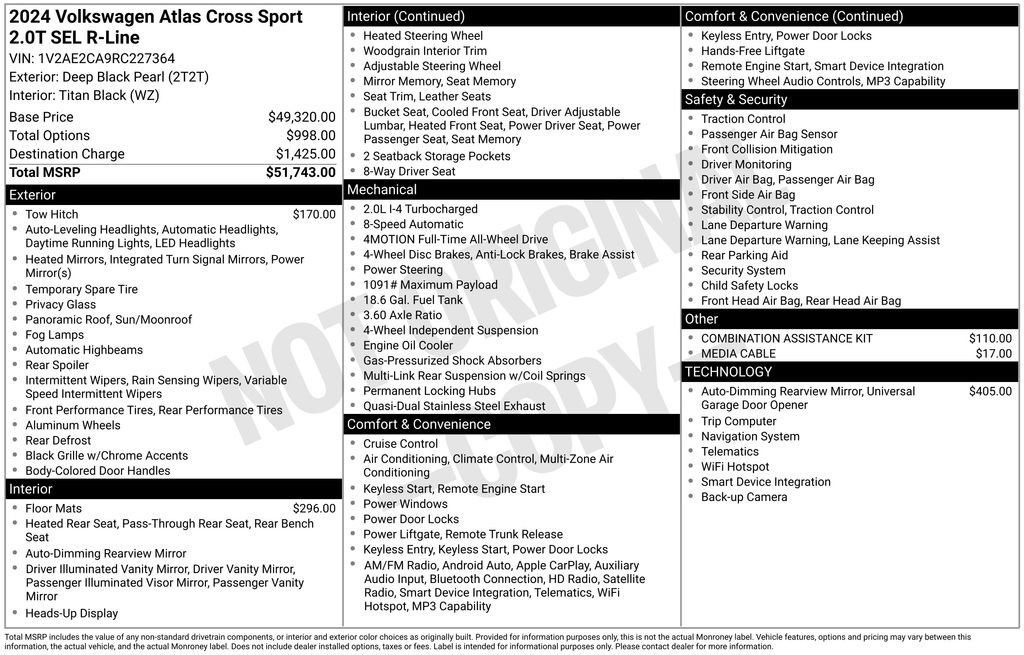Certified 2024 Volkswagen Atlas Cross Sport SEL R-Line AWD/4WD image 18