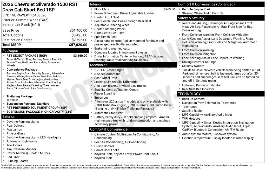 Used 2026 Chevrolet Silverado 1500 RST w/ RST Select Package RWD image 26
