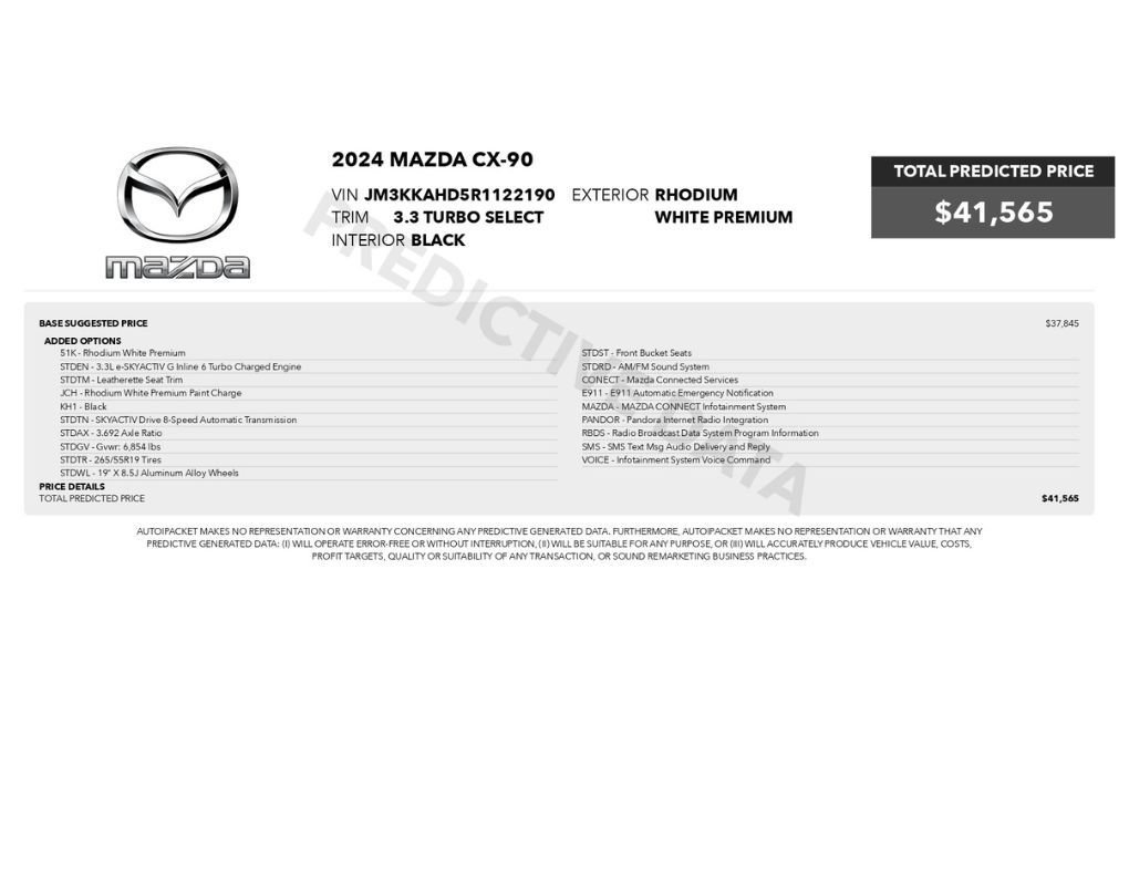 Used 2024 MAZDA CX-90 3.3 Turbo w/ Select Package AWD/4WD image 2