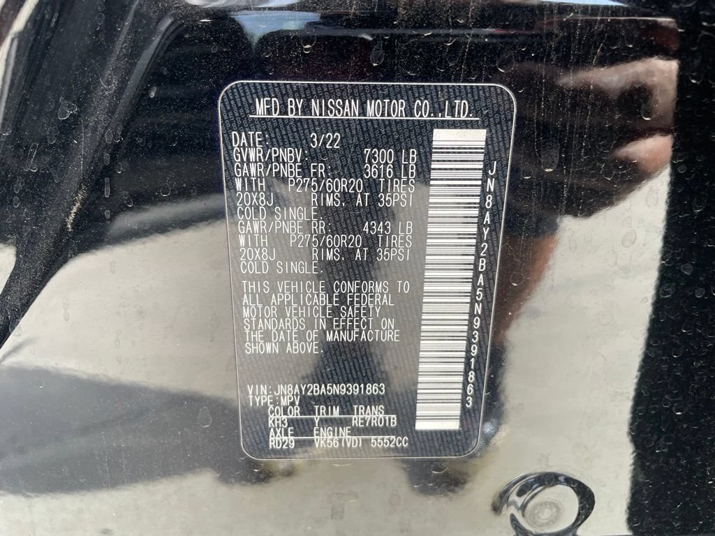Certified 2022 Nissan Armada SL w/ Midnight Edition Package RWD image 19