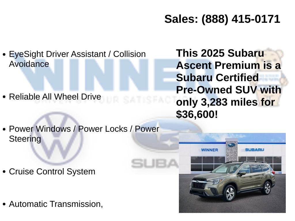 Certified 2025 Subaru Ascent Premium image 13