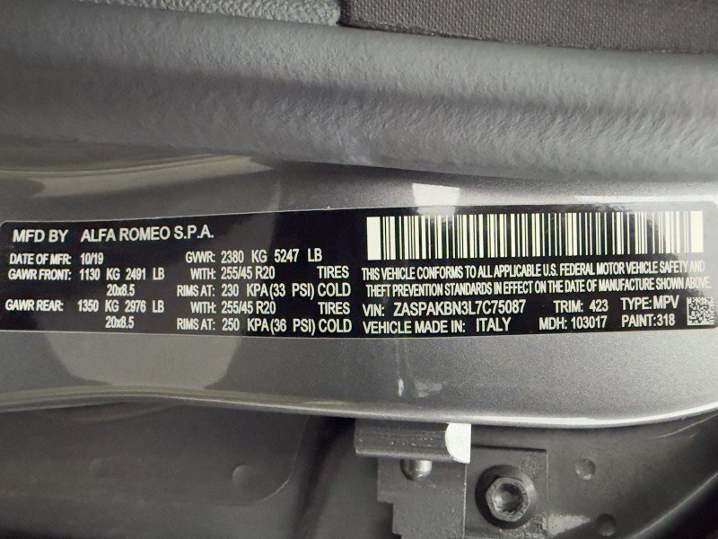 Used 2020 Alfa Romeo Stelvio Ti Sport w/ Quick Order Package 22S Sport image 45