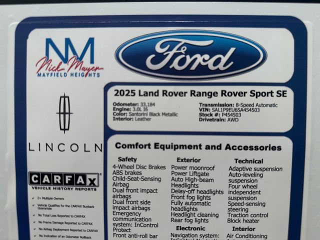 Used 2025 Land Rover Range Rover Sport SE AWD/4WD image 37