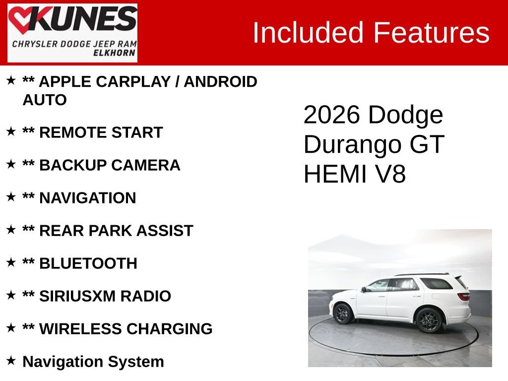New 2026 Dodge Durango GT w/ Blacktop Package image 2