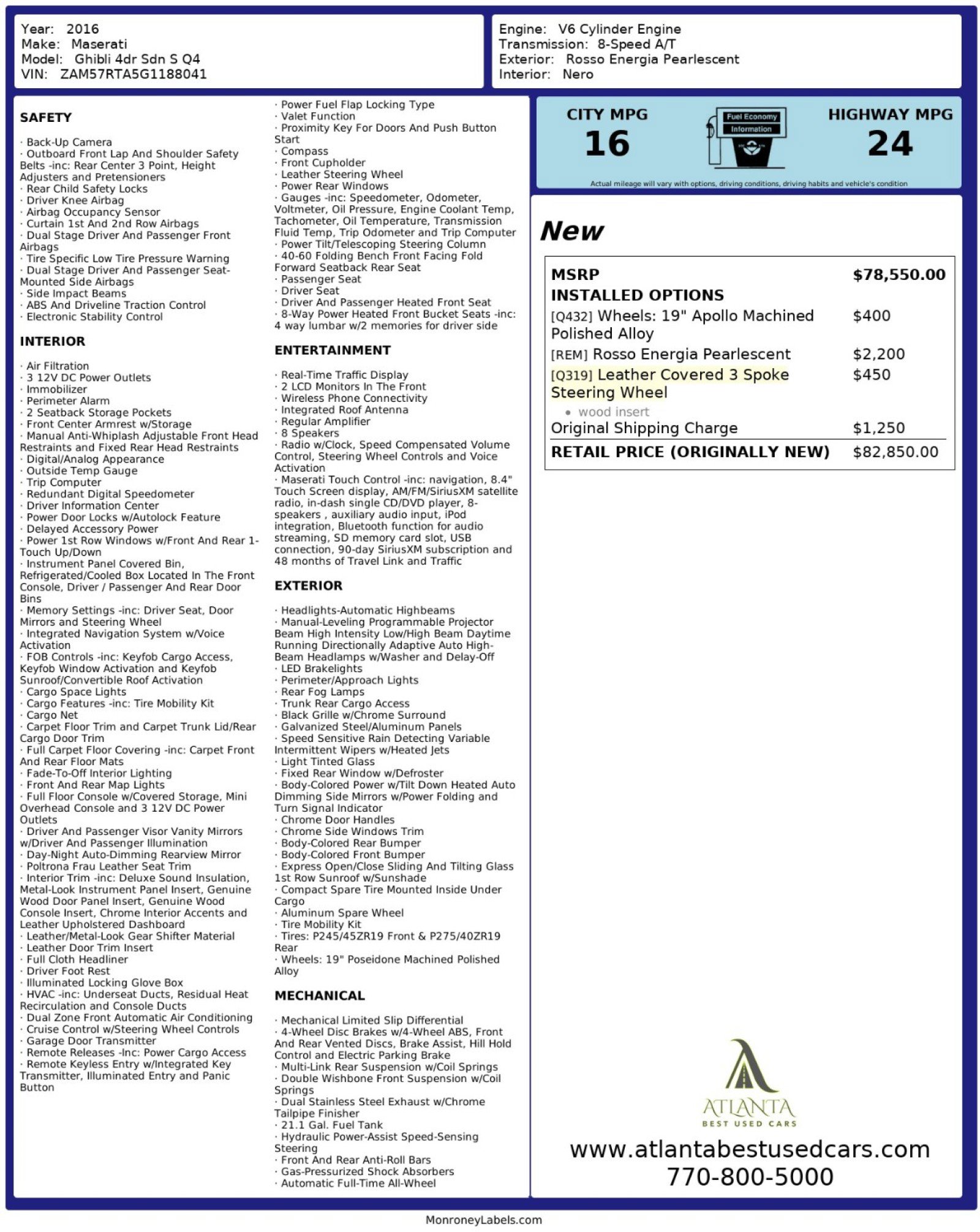 Used 2016 Maserati Ghibli S Q4 image 52