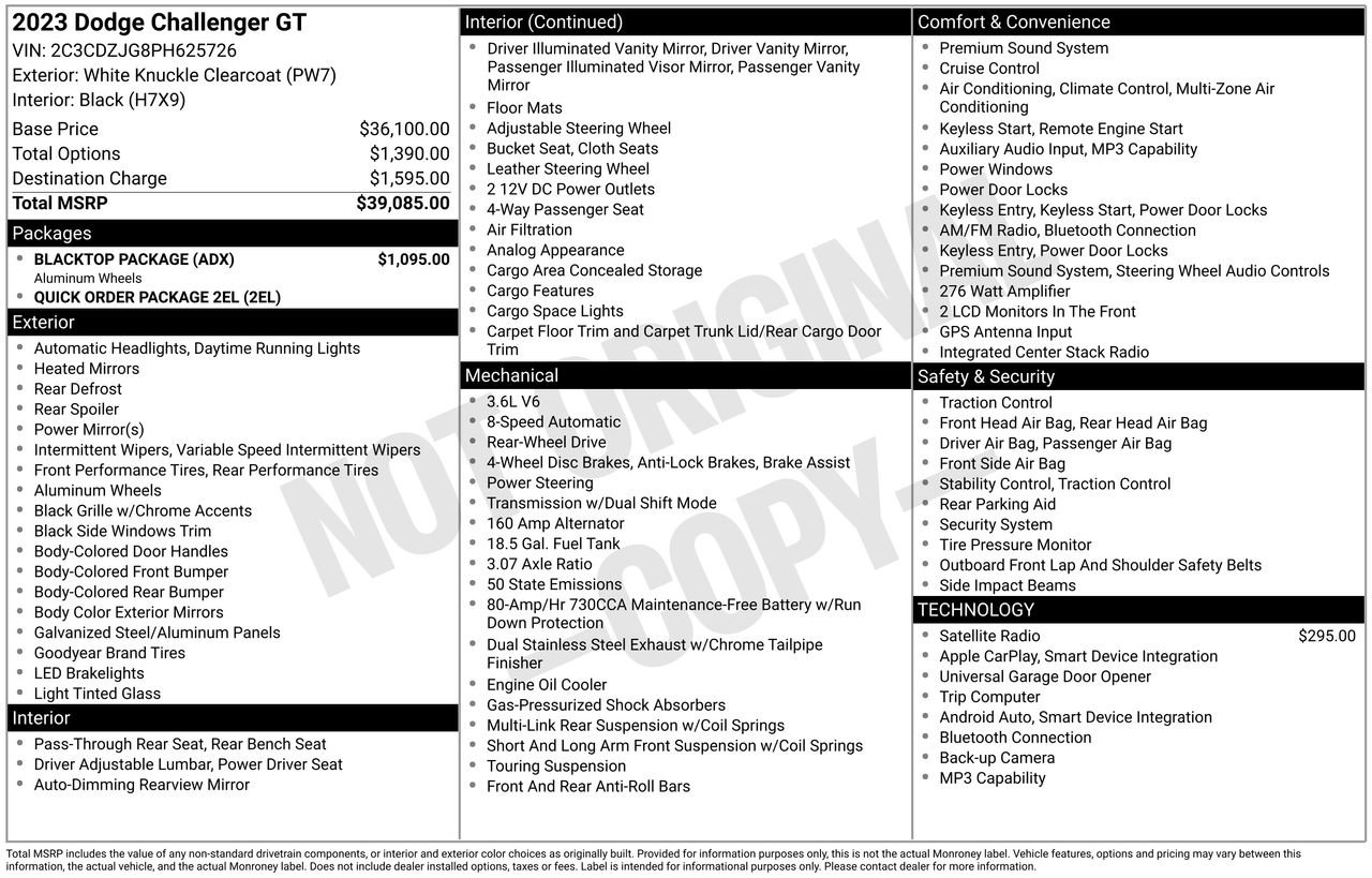 Used 2023 Dodge Challenger GT w/ Blacktop Package RWD image 5