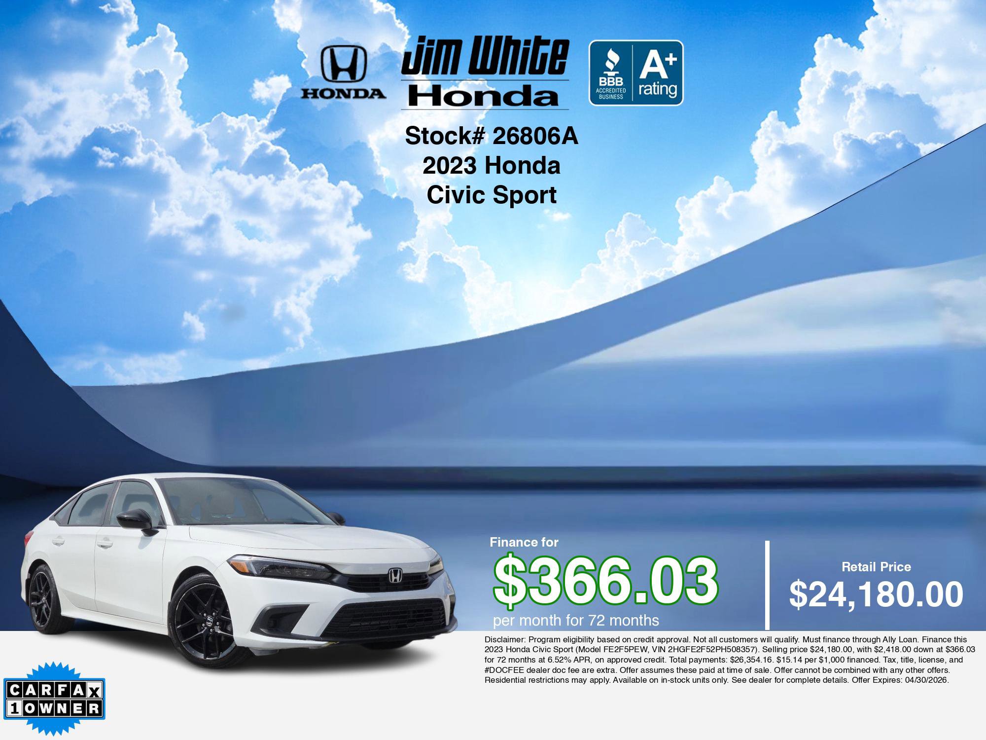 Certified 2023 Honda Civic Sport image 3