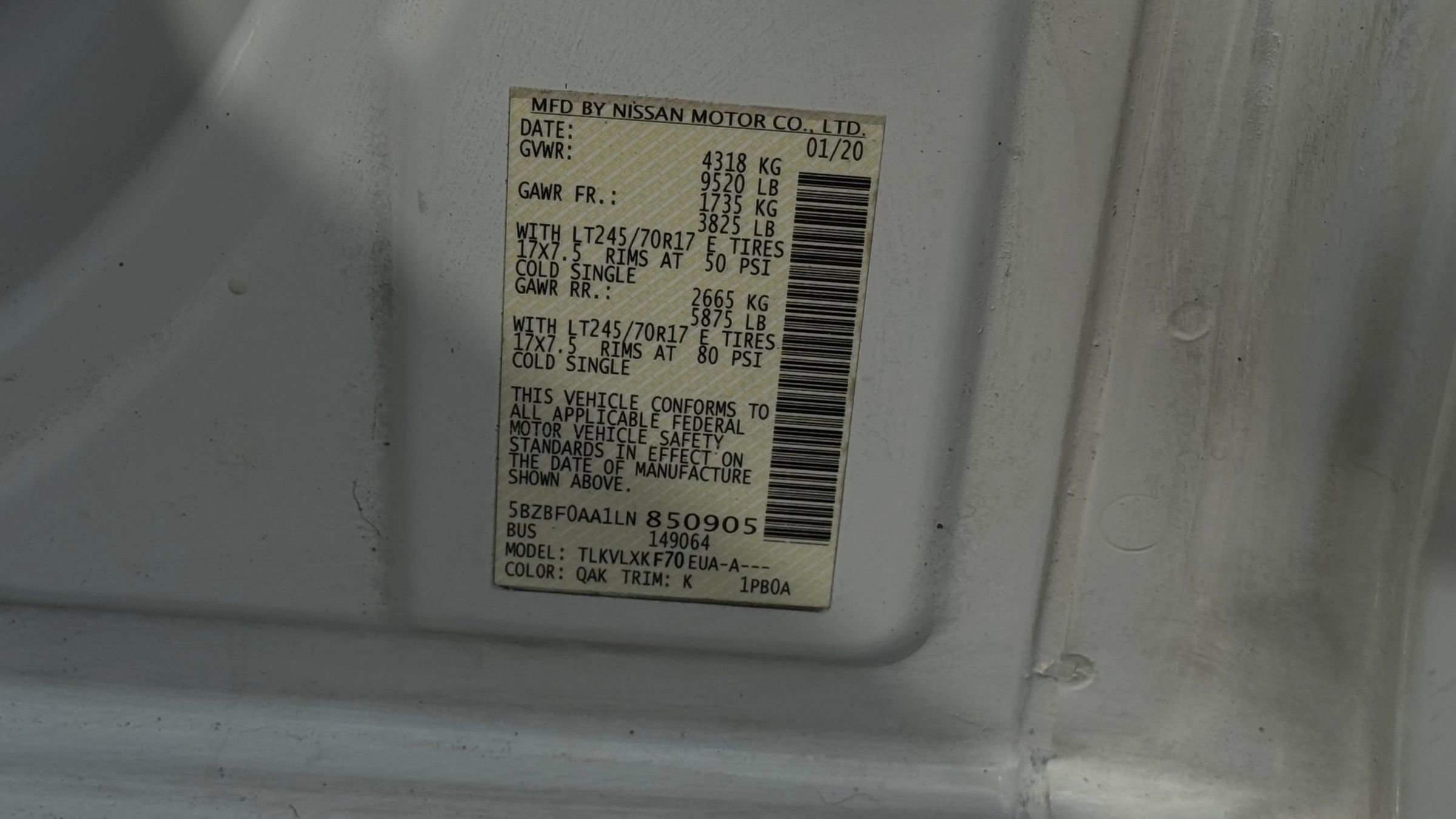 Used 2020 Nissan NV 3500 SV w/ Navigation Package image 27