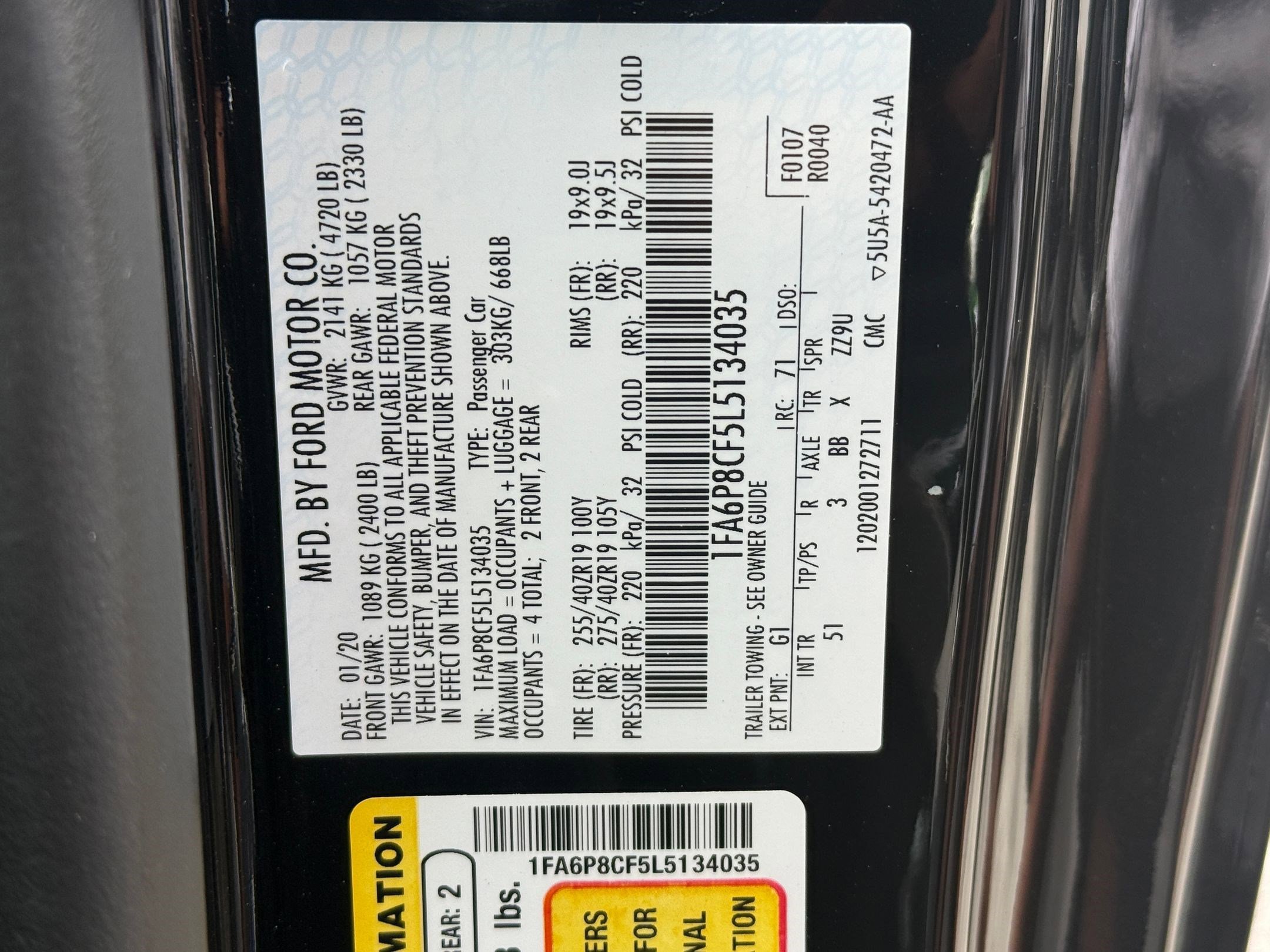 Used 2020 Ford Mustang GT Premium w/ GT Performance Package image 19