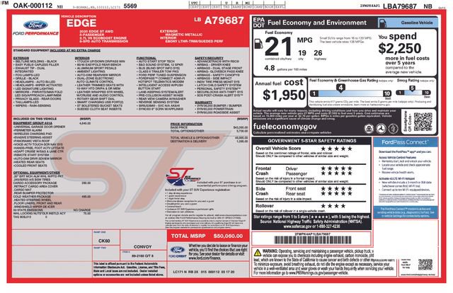 Used 2020 Ford Edge ST w/ Equipment Group 401A AWD/4WD image 9