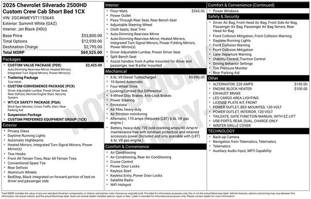 New 2026 Chevrolet Silverado 2500 Custom w/ Custom Value Package AWD/4WD image 16