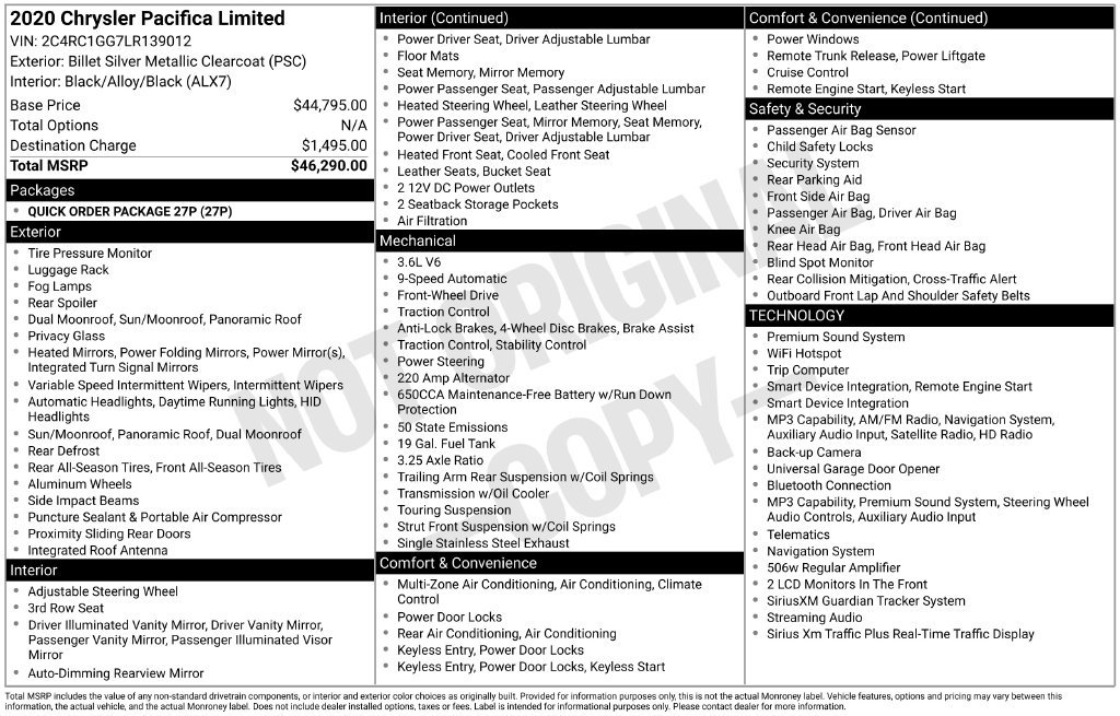 Used 2020 Chrysler Pacifica Limited FWD image 18
