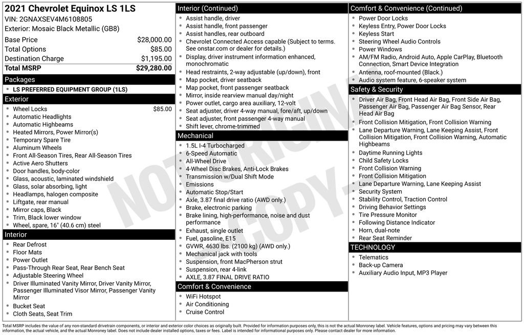 Used 2021 Chevrolet Equinox LS image 6