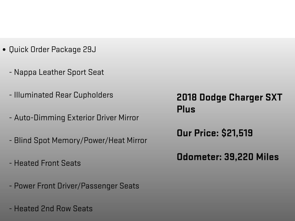Used 2018 Dodge Charger SXT Plus w/ Quick Order Package 29J image 6