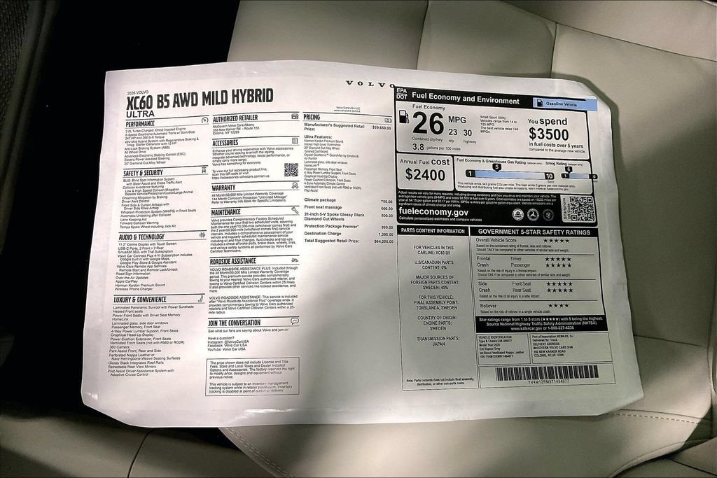 New 2026 Volvo XC60 B5 Ultra w/ Protection Package Premier AWD/4WD image 14