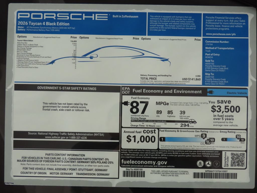 New 2026 Porsche Taycan RWD image 14