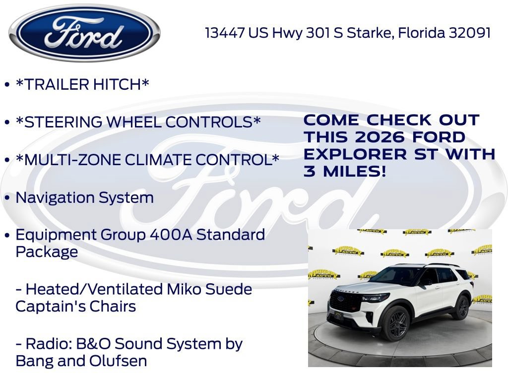 New 2026 Ford Explorer ST w/ Sun And Sound Package RWD image 15