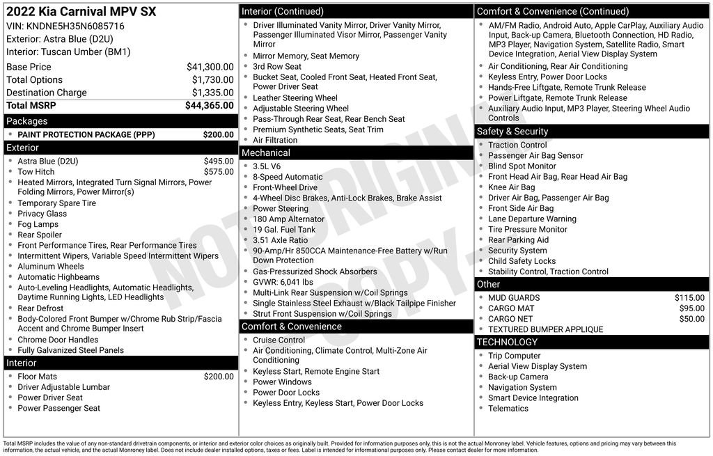 Used 2022 Kia Carnival SX w/ Paint Protection Package image 6