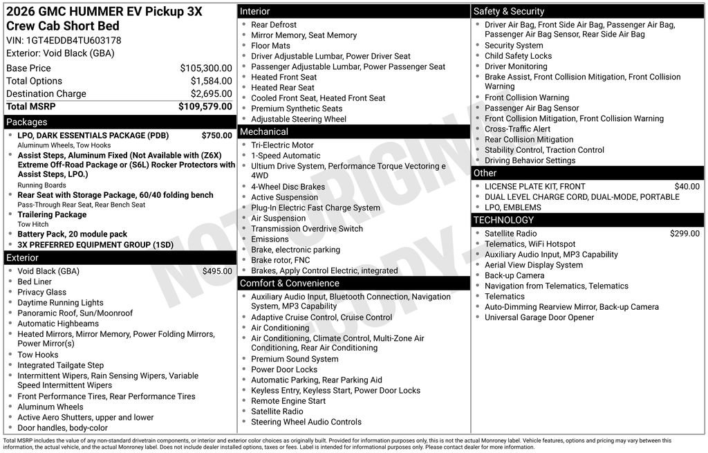 New 2026 GMC Hummer EV 4x4 Crew Cab w/ LPO, Dark Essentials Package image 39