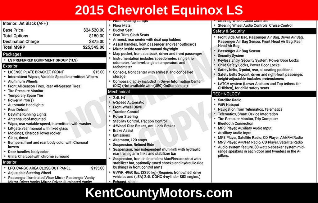 Used 2015 Chevrolet Equinox LS