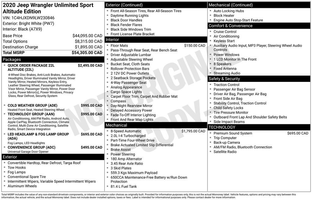 Used 2020 Jeep Wrangler Unlimited Sport image 30