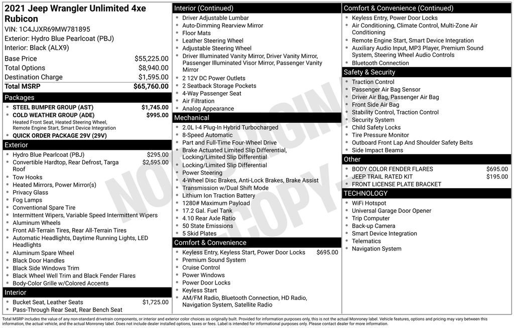 Used 2021 Jeep Wrangler Unlimited Rubicon 4xe w/ Steel Bumper Group image 24