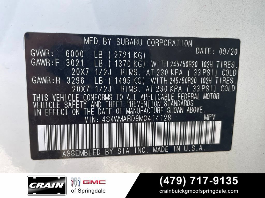 Used 2021 Subaru Ascent Touring w/ Popular Package #2A AWD/4WD image 33