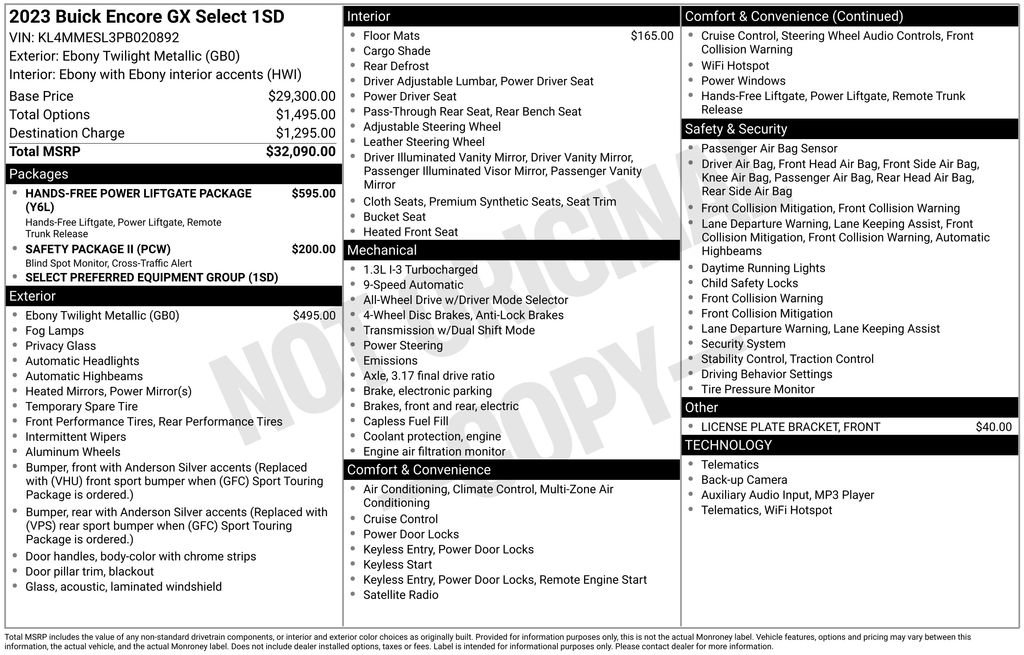 Certified 2023 Buick Encore GX Select AWD/4WD image 27