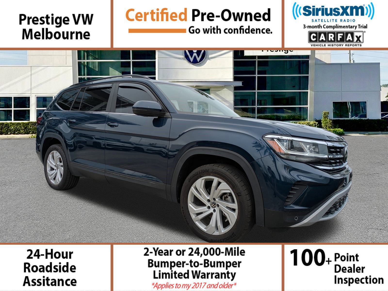 Certified 2021 Volkswagen Atlas SE w/ Panoramic Sunroof Package