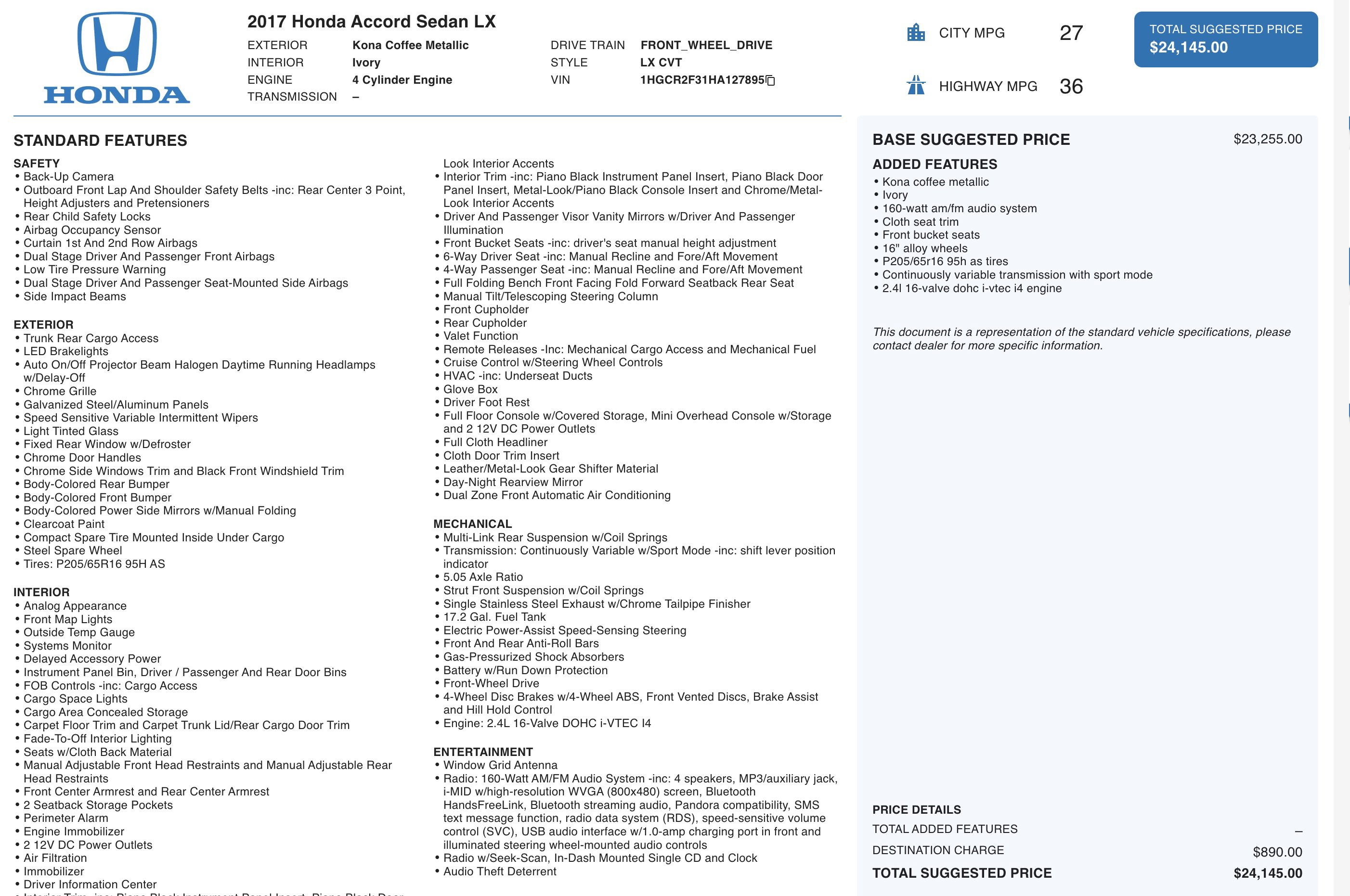 Used 2017 Honda Accord LX image 6