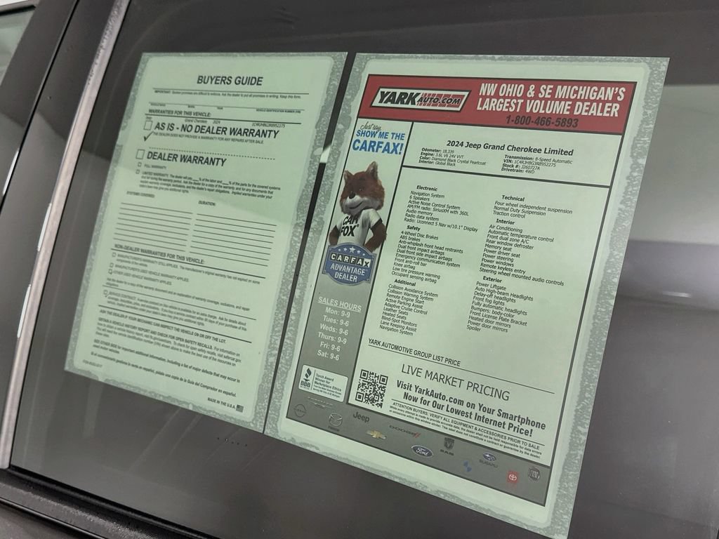 Certified 2024 Jeep Grand Cherokee Limited AWD/4WD image 15