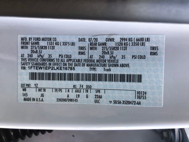 Certified 2020 Ford F150 XL w/ Equipment Group 101A Mid AWD/4WD image 32