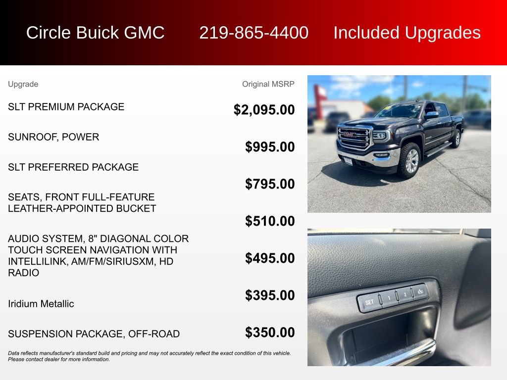Used 2016 GMC Sierra 1500 SLT w/ SLT Premium Package AWD/4WD image 3