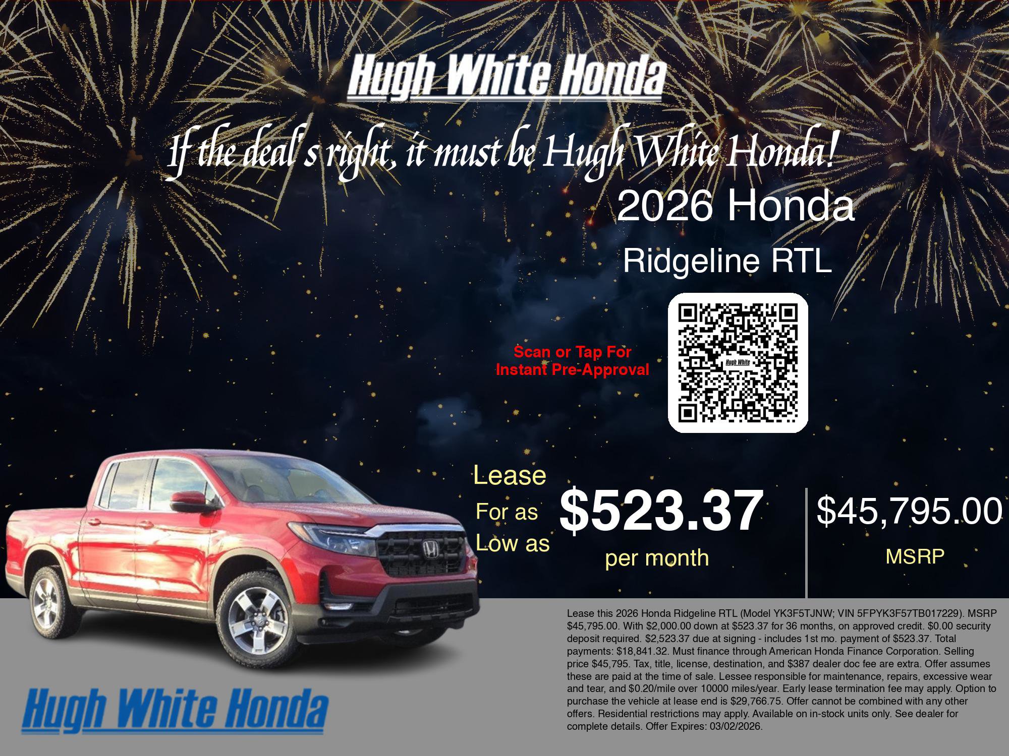New 2026 Honda Ridgeline RTL image 3