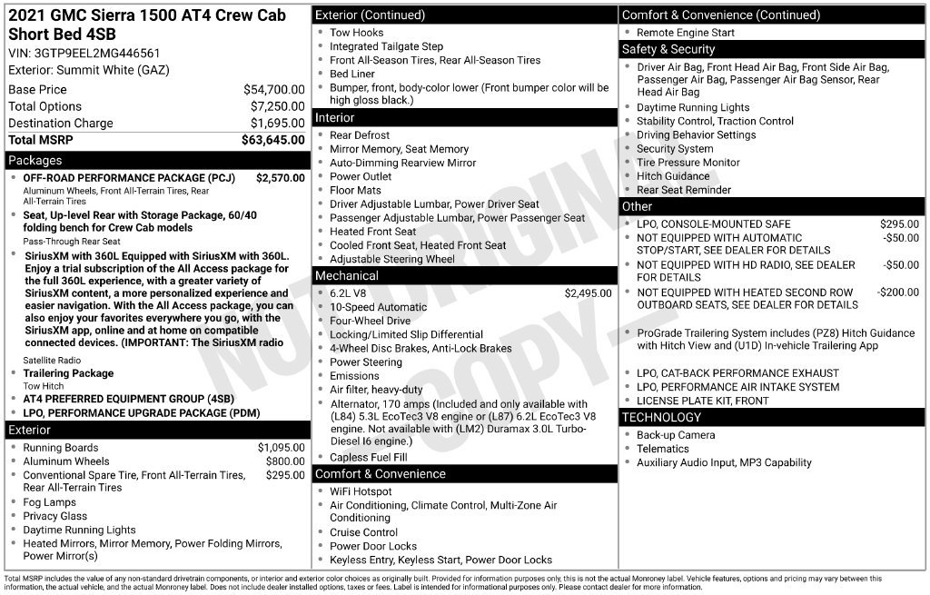 Used 2021 GMC Sierra 1500 AT4 w/ Off-Road Performance Package AWD/4WD image 2