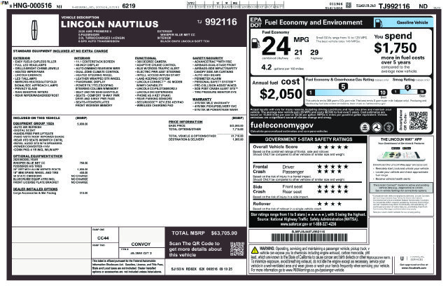 Used 2026 Lincoln Nautilus Premier w/ Equipment Group 102A AWD/4WD image 12