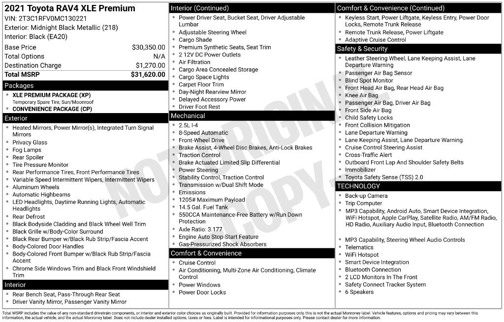Used 2021 Toyota RAV4 XLE Premium