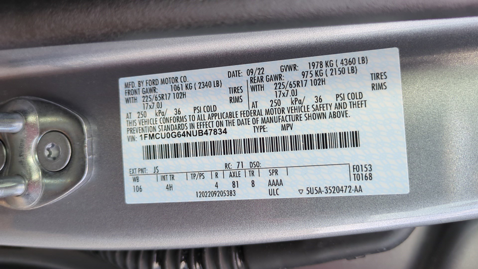 Used 2022 Ford Escape SE w/ Convenience Package image 33