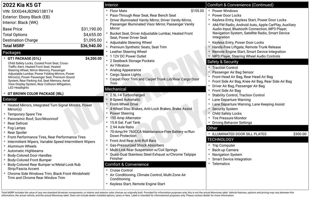 Used 2022 Kia K5 GT w/ GT1 Package image 10