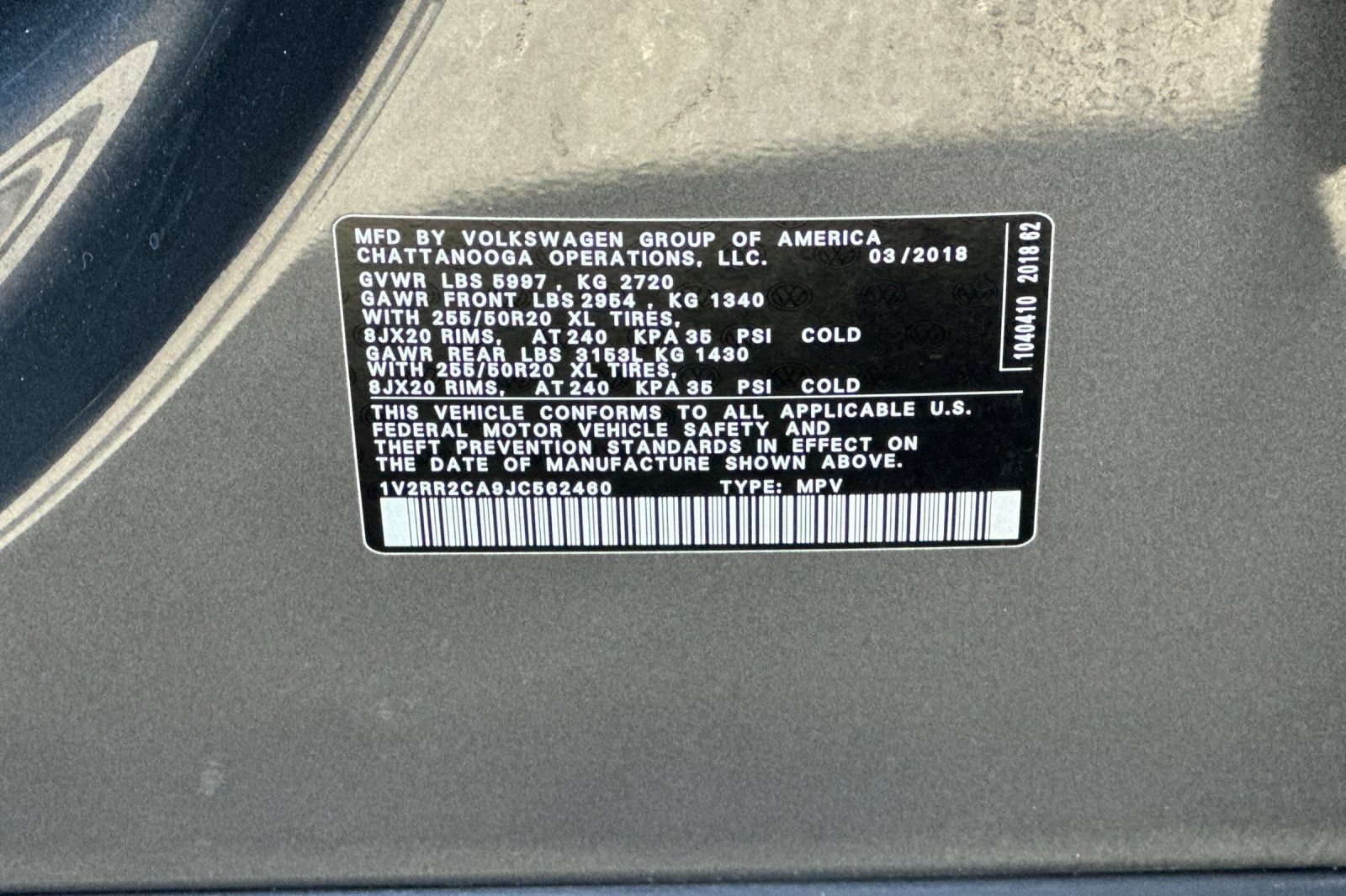 Used 2018 Volkswagen Atlas SEL AWD/4WD image 55