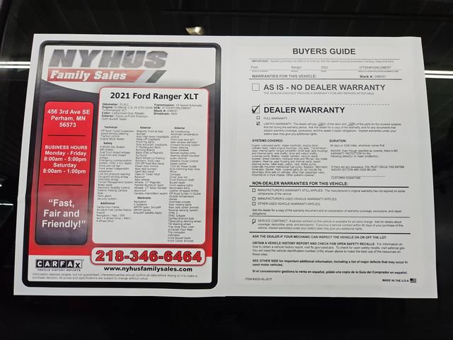 Used 2021 Ford Ranger XLT w/ Equipment Group 301A Mid AWD/4WD image 54