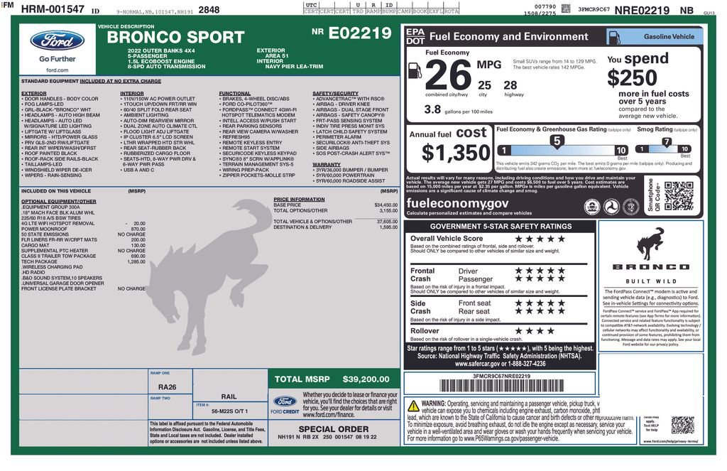 Used 2022 Ford Bronco Sport Outer Banks w/ Tech Package image 4